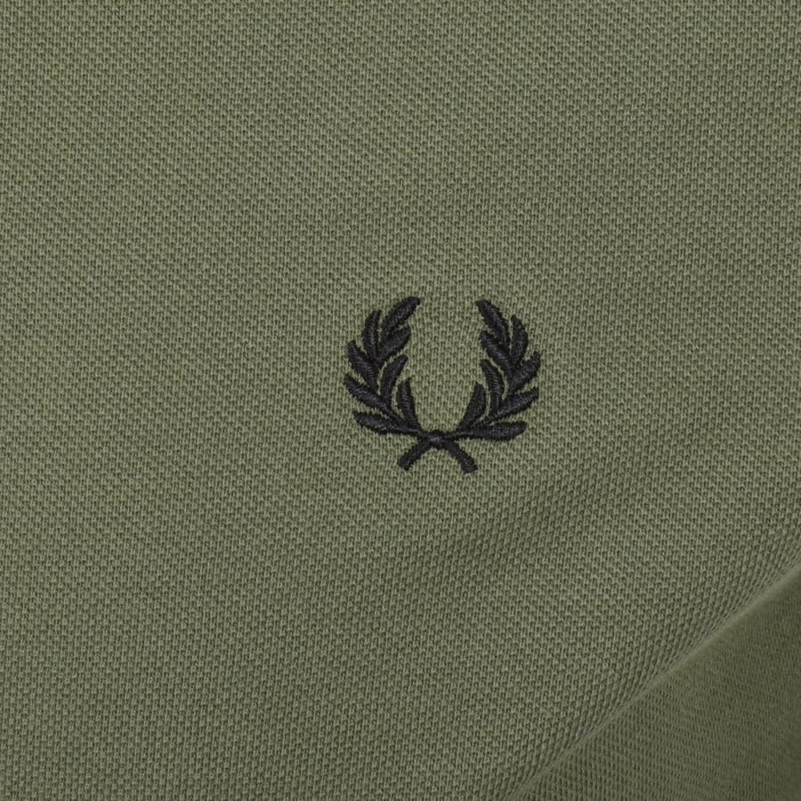 Image number 3 for Fred Perry Long Sleeved Polo T Shirt Green
