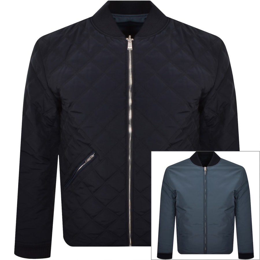 Image number 1 for BOSS Reversible Quilted Jacket Navy