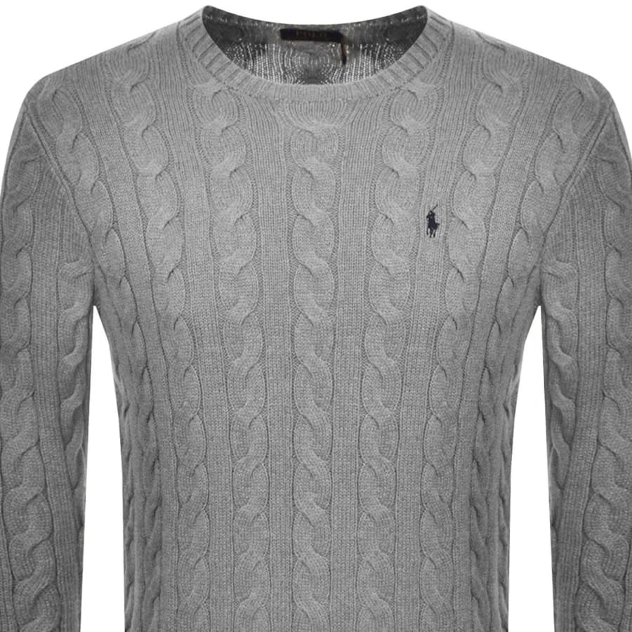 Image number 2 for Ralph Lauren Driver Crew Neck Knit Jumper Grey