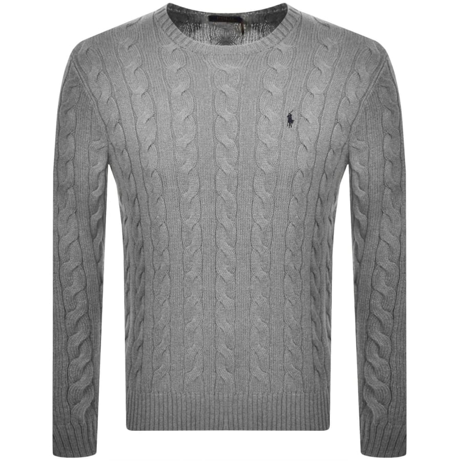 Image number 1 for Ralph Lauren Driver Crew Neck Knit Jumper Grey