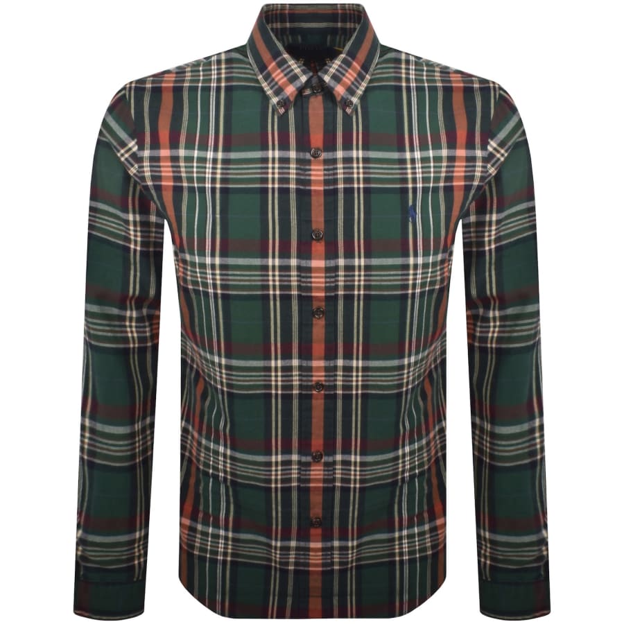 Image number 1 for Ralph Lauren Custom Fit Long Sleeve Shirt Green