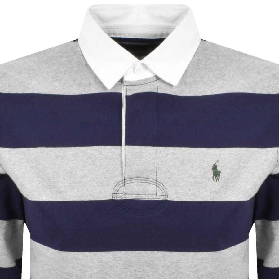 Image number 2 for Ralph Lauren Stripe Polo Shirt Navy