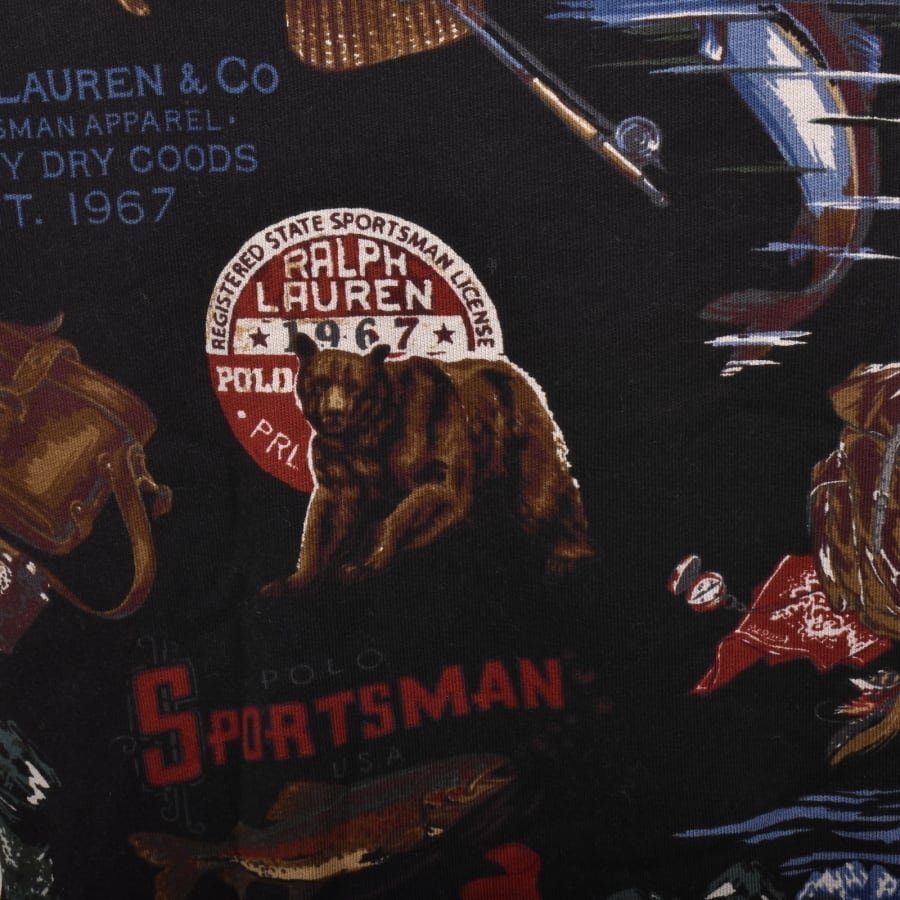 Image number 3 for Ralph Lauren All Over Print Hoodie Black