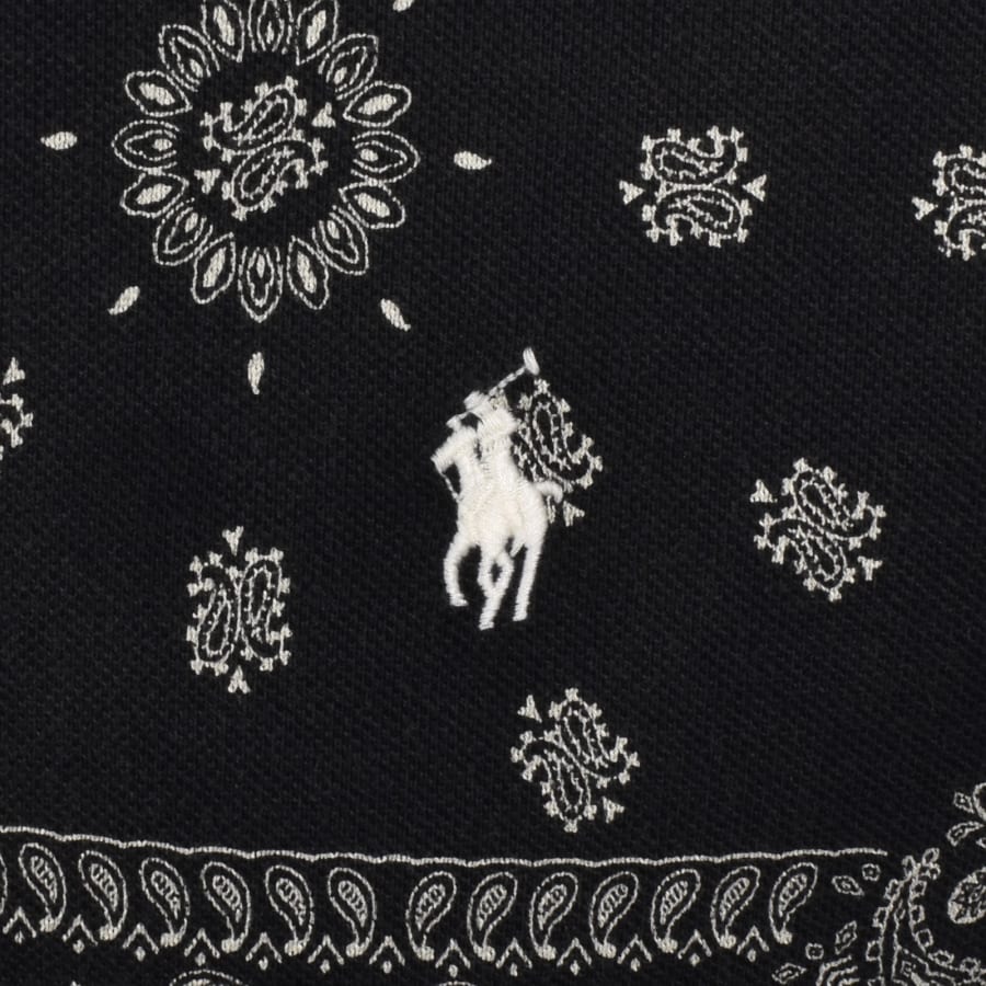 Image number 3 for Ralph Lauren Bandana Print Polo T Shirt Black