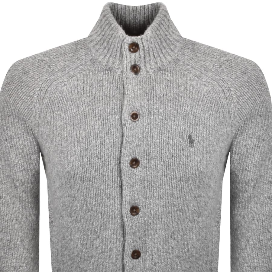 Image number 2 for Ralph Lauren Knit Cardigan Grey