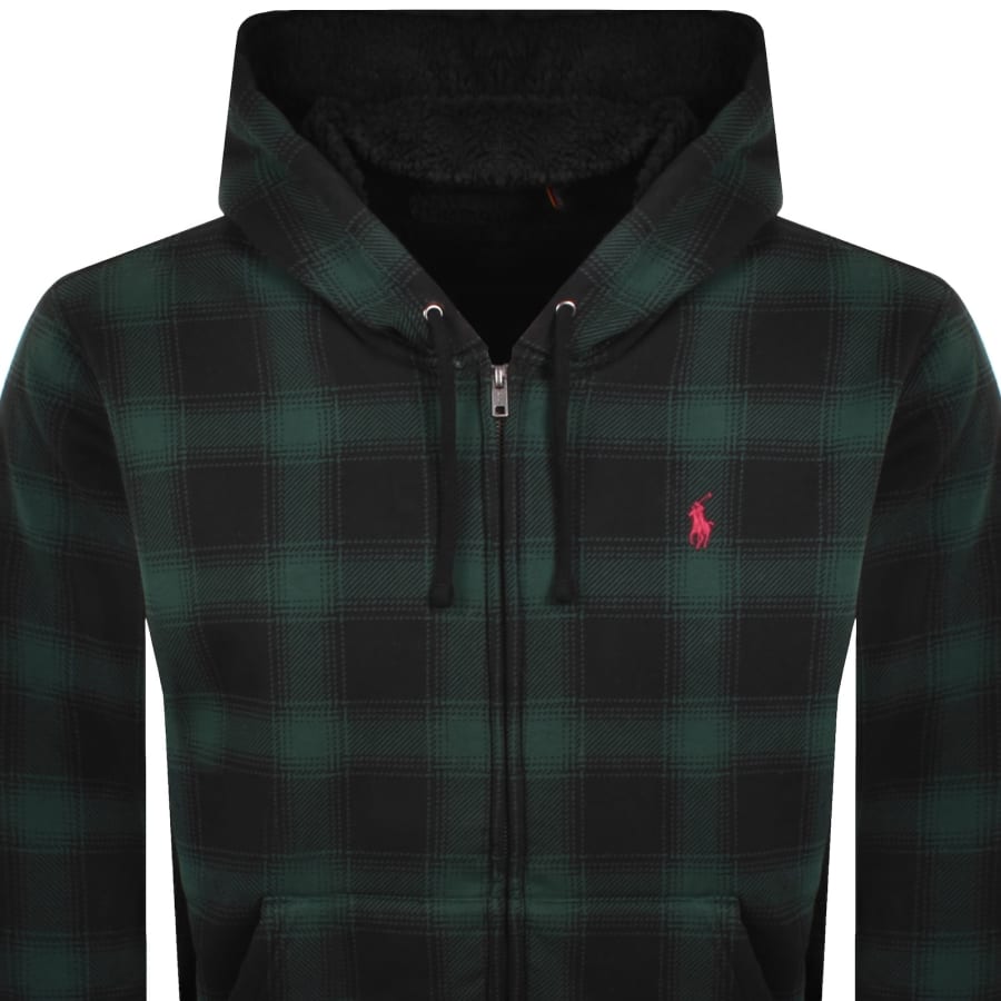 Image number 2 for Ralph Lauren Full Zip Plaid Hoodie Green