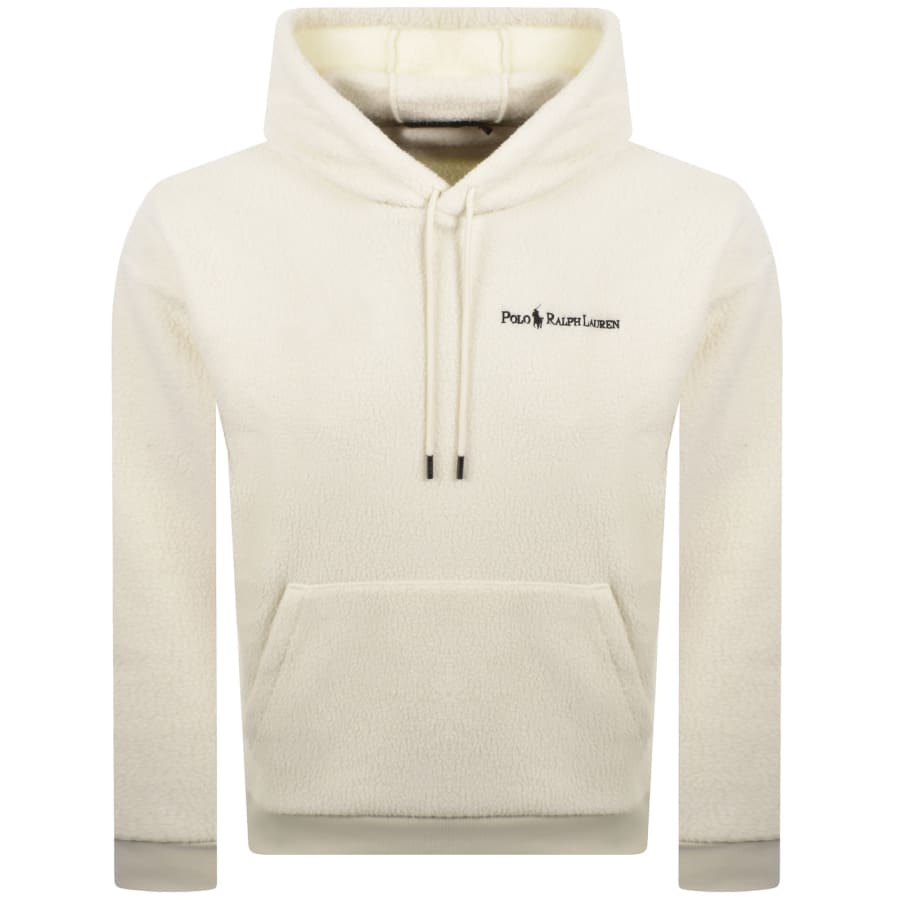 Image number 1 for Ralph Lauren Borg Fleece Hoodie Cream