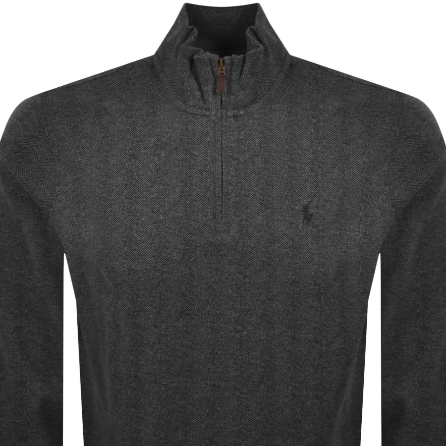 Image number 2 for Ralph Lauren Quarter Zip Sweatshirt Grey