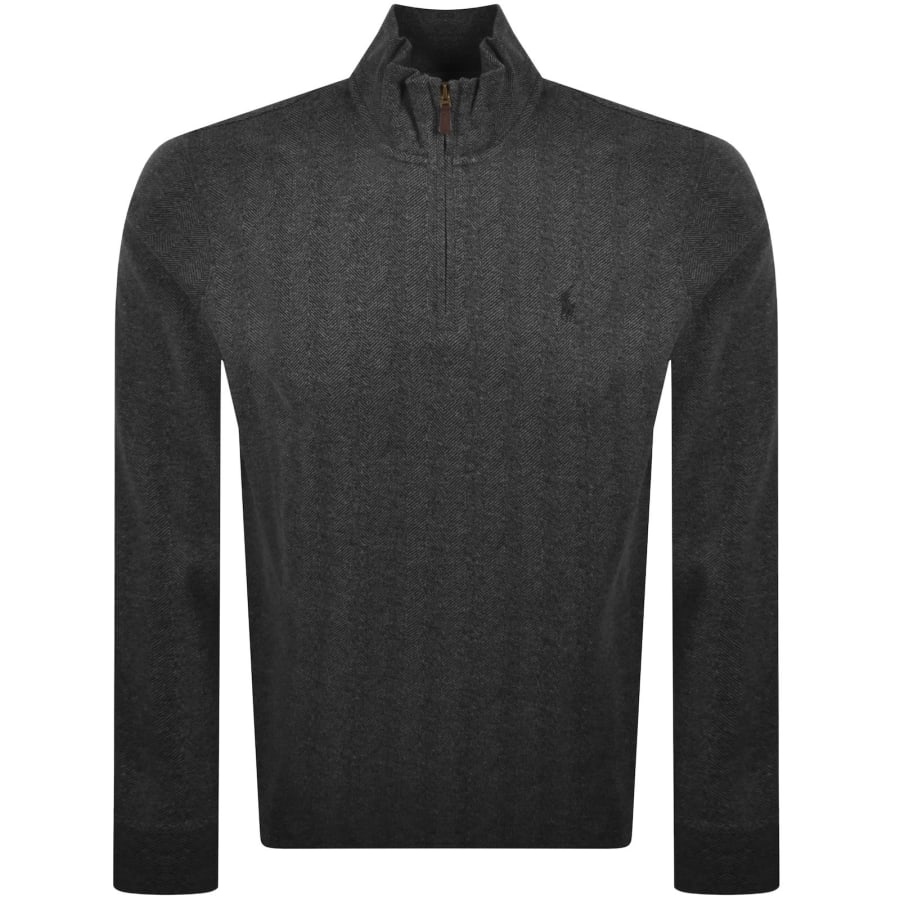Image number 1 for Ralph Lauren Quarter Zip Sweatshirt Grey