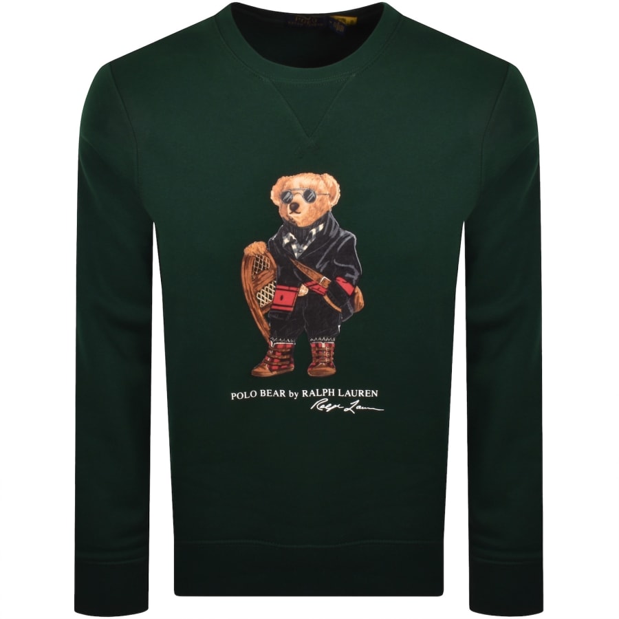 Image number 1 for Ralph Lauren Holiday Bear Sweatshirt Green