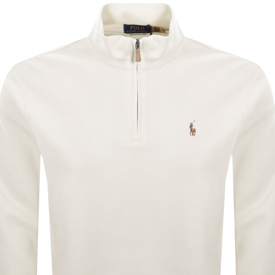 Image number 2 for Ralph Lauren Half Zip Sweatshirt Cream