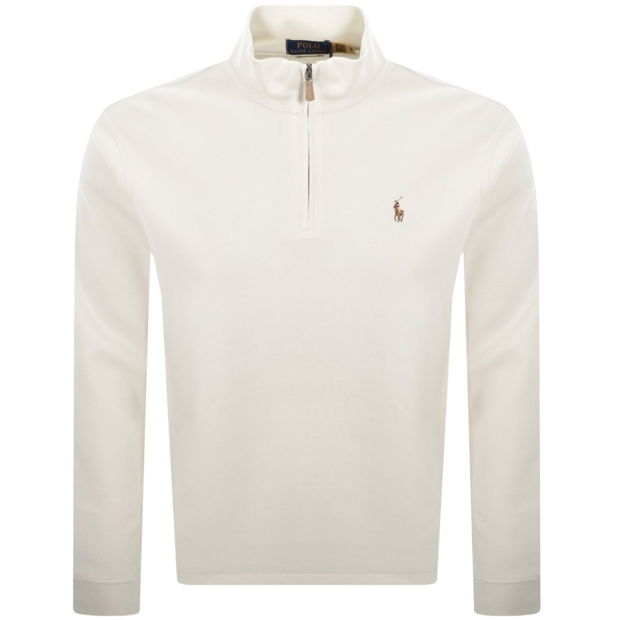Image number 1 for Ralph Lauren Half Zip Sweatshirt Cream