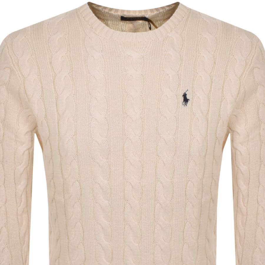 Image number 2 for Ralph Lauren Driver Crew Neck Knit Jumper Cream