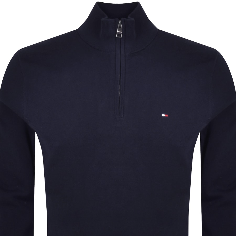 Image number 2 for Tommy Hilfiger Quarter Zip Jumper Navy