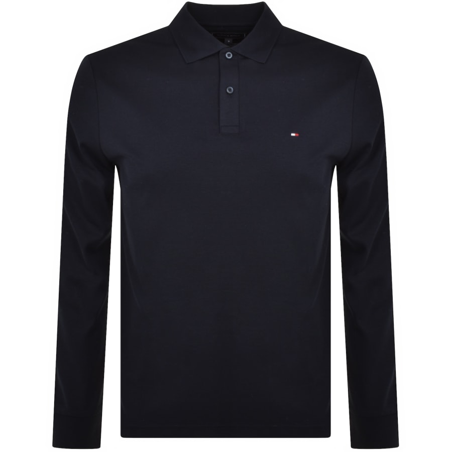 Image number 1 for Tommy Hilfiger Long Sleeved Polo T Shirt Navy