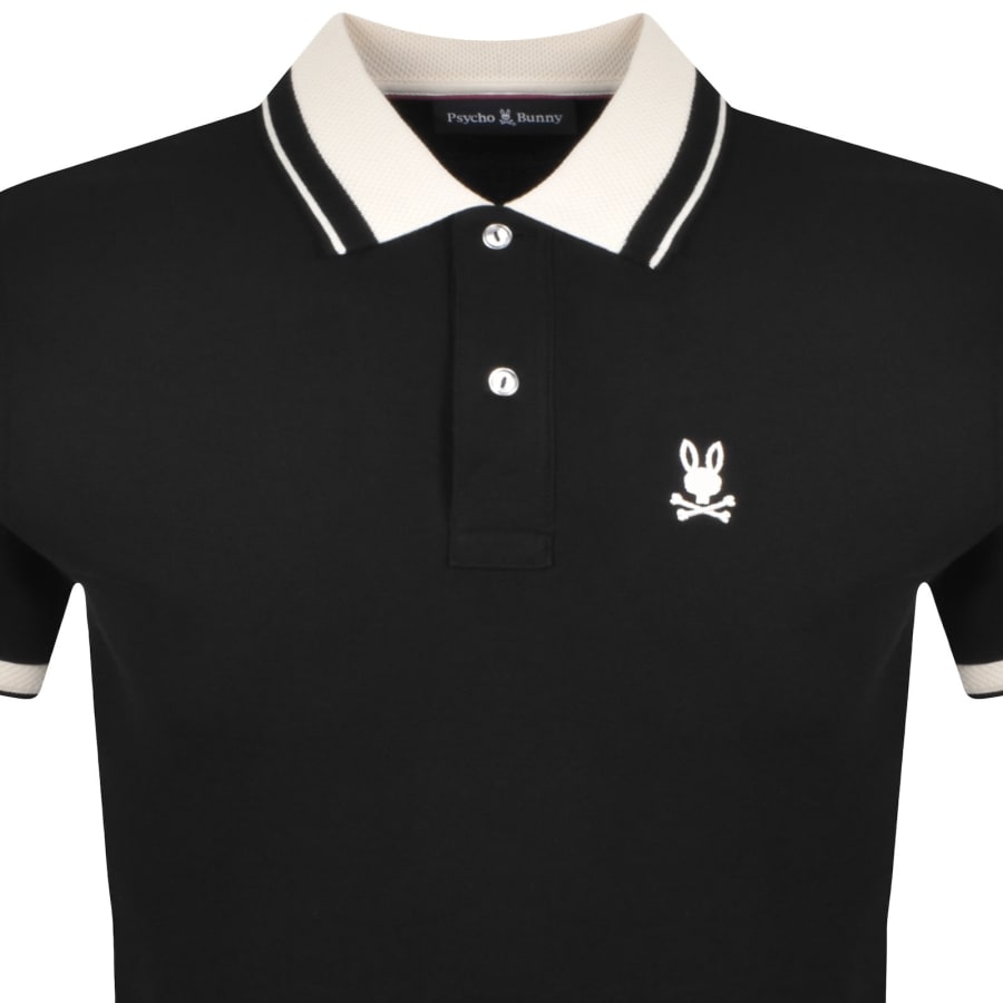 Image number 2 for Psycho Bunny Textured Collar Polo T Shirt Black