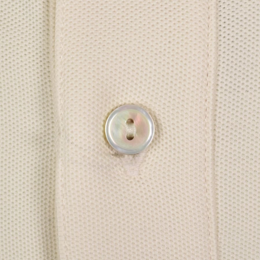 Image number 4 for Psycho Bunny Textured Collar Polo T Shirt Cream