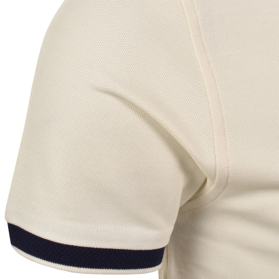 Image number 5 for Psycho Bunny Textured Collar Polo T Shirt Cream