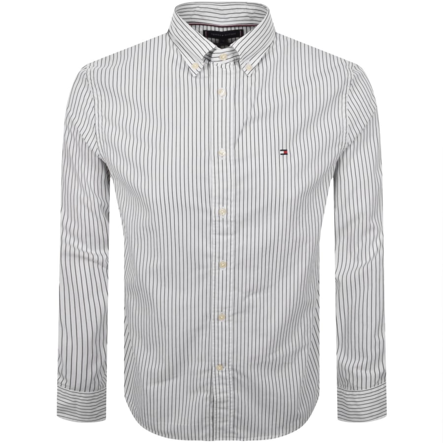 Image number 1 for Tommy Hilfiger Core Hairline Stripe Shirt White