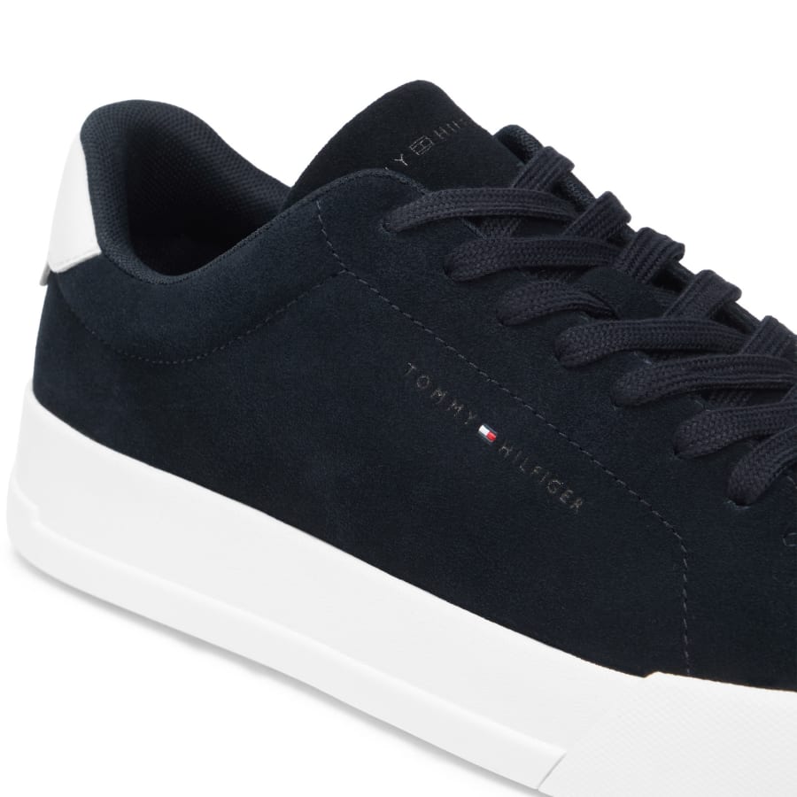 Image number 4 for Tommy Hilfiger Court Core Suede Trainers Navy