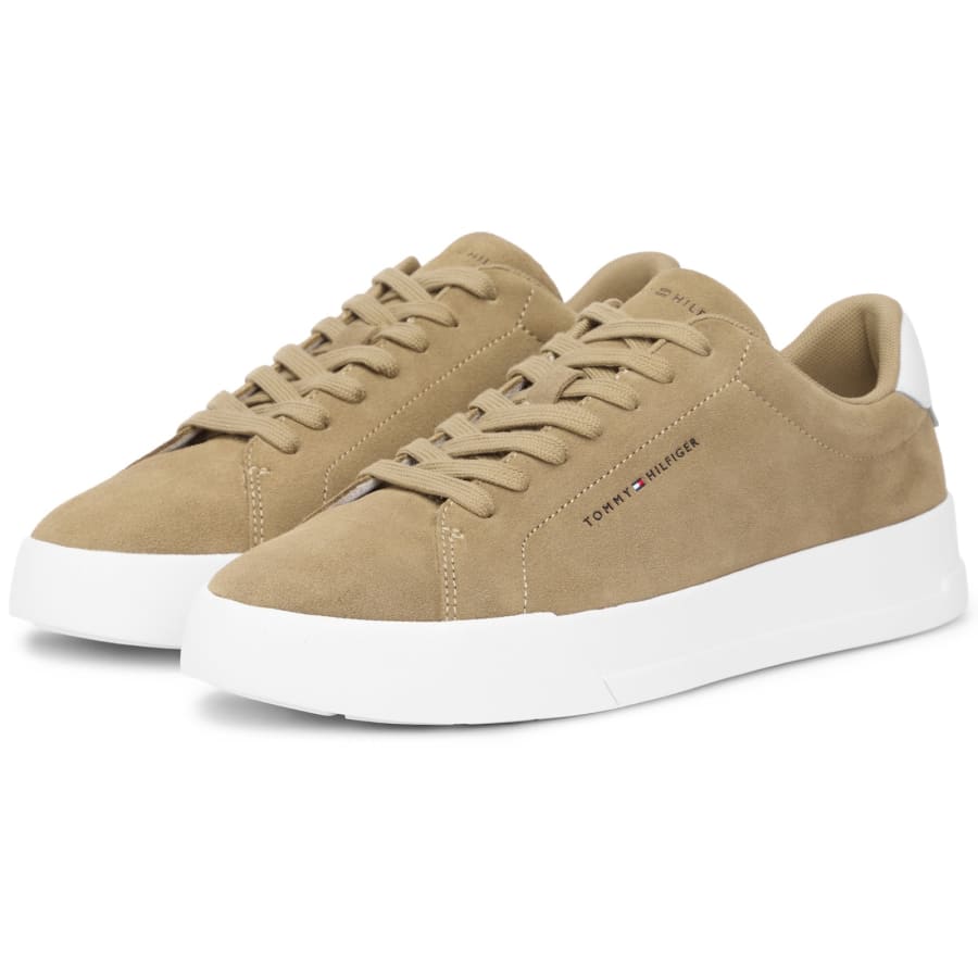 Image number 5 for Tommy Hilfiger Court Core Suede Trainers Brown