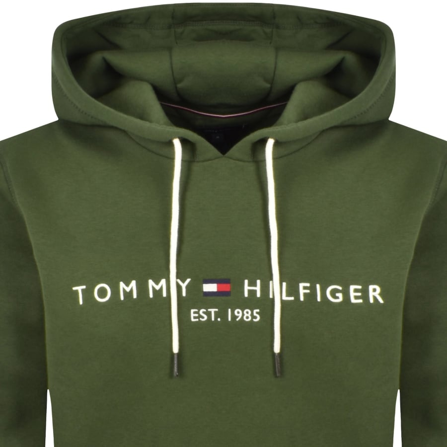 Image number 2 for Tommy Hilfiger Logo Hoodie Green
