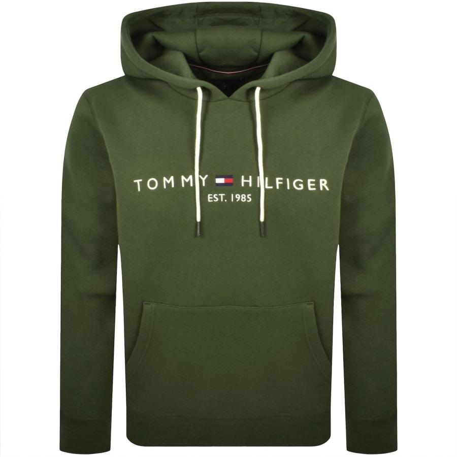 Image number 1 for Tommy Hilfiger Logo Hoodie Green