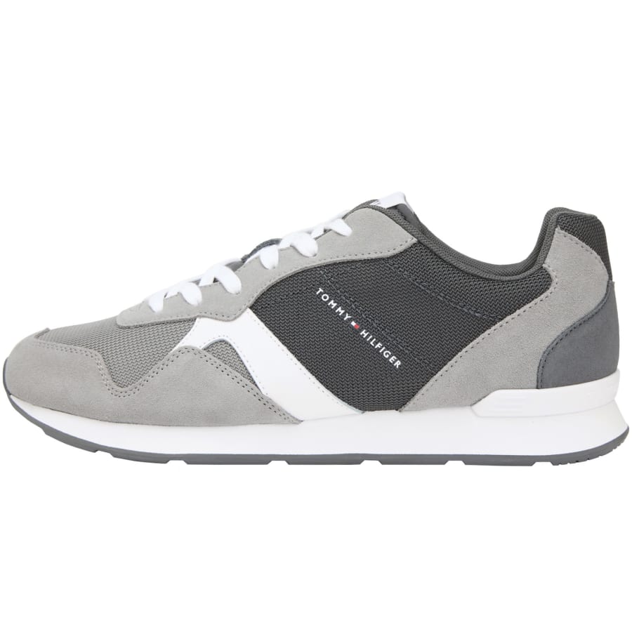 Image number 1 for Tommy Hilfiger Runner Icon Mix Trainers Grey