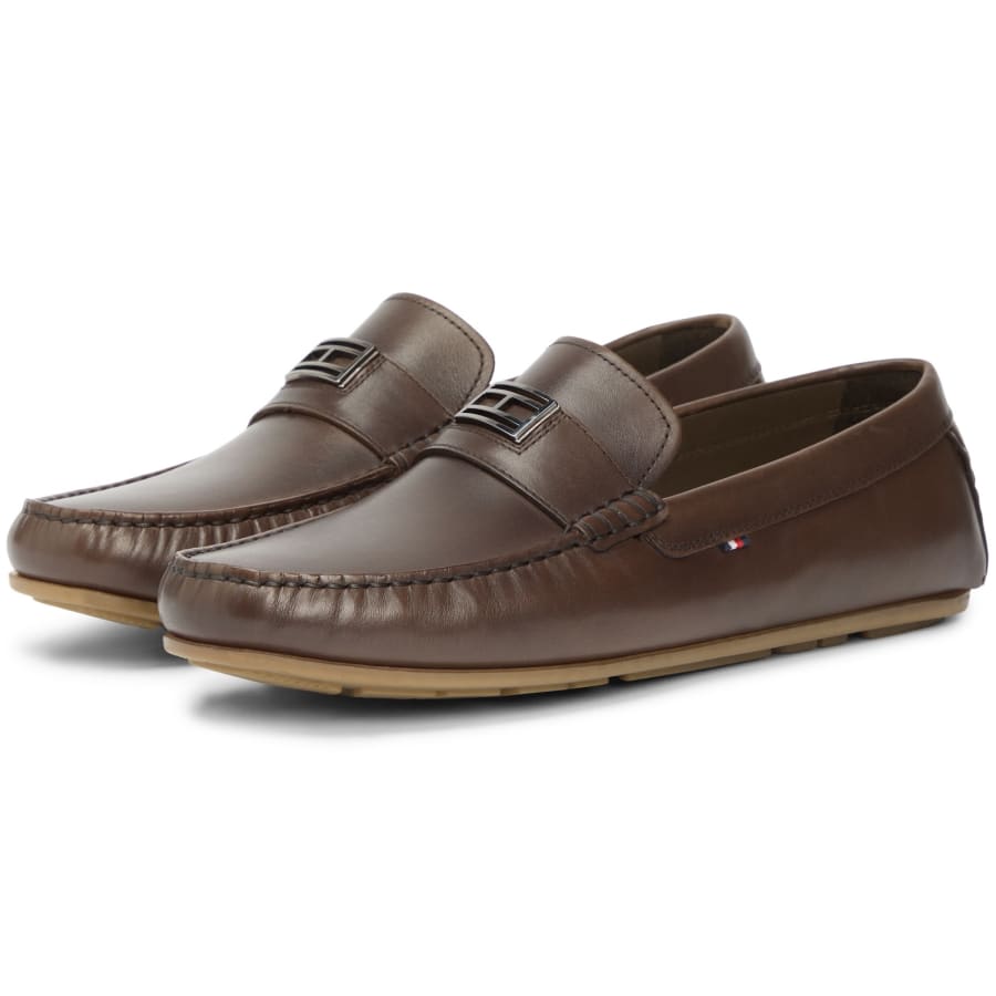 Image number 5 for Tommy Hilfiger Plaque Driver Shoes Brown