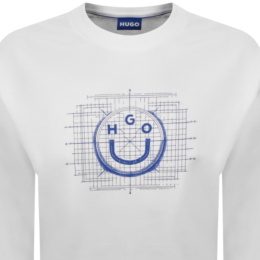Image number 2 for HUGO Blue Namenex Sweatshirt White
