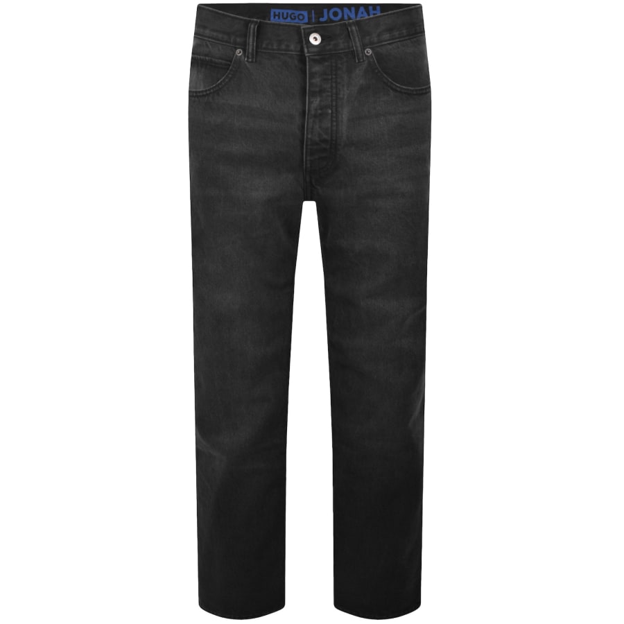 Image number 2 for HUGO Blue Straight Fit Jonah Dark Grey Jeans