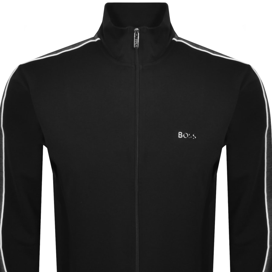 Image number 2 for BOSS Contrast Piping Zip Sweatshirt Black