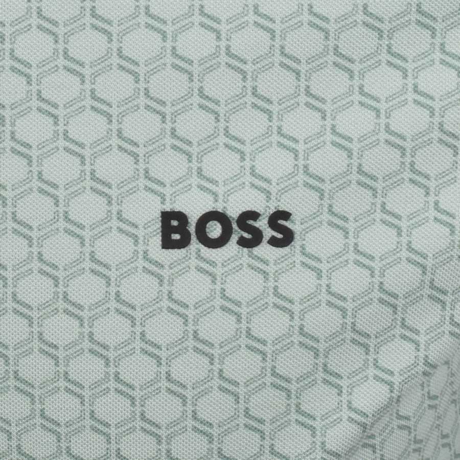 Image number 3 for BOSS Pattern Polo T Shirt Aqua Blue