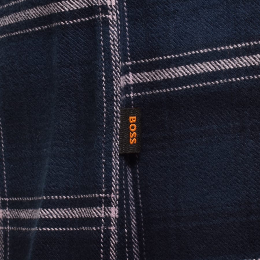 Image number 3 for BOSS Rickert Check Shirt Navy