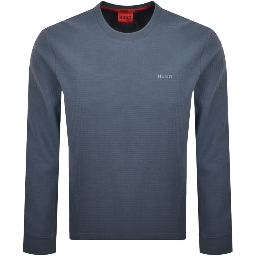 Image number 1 for HUGO Austin Long Sleeved T Shirt Blue