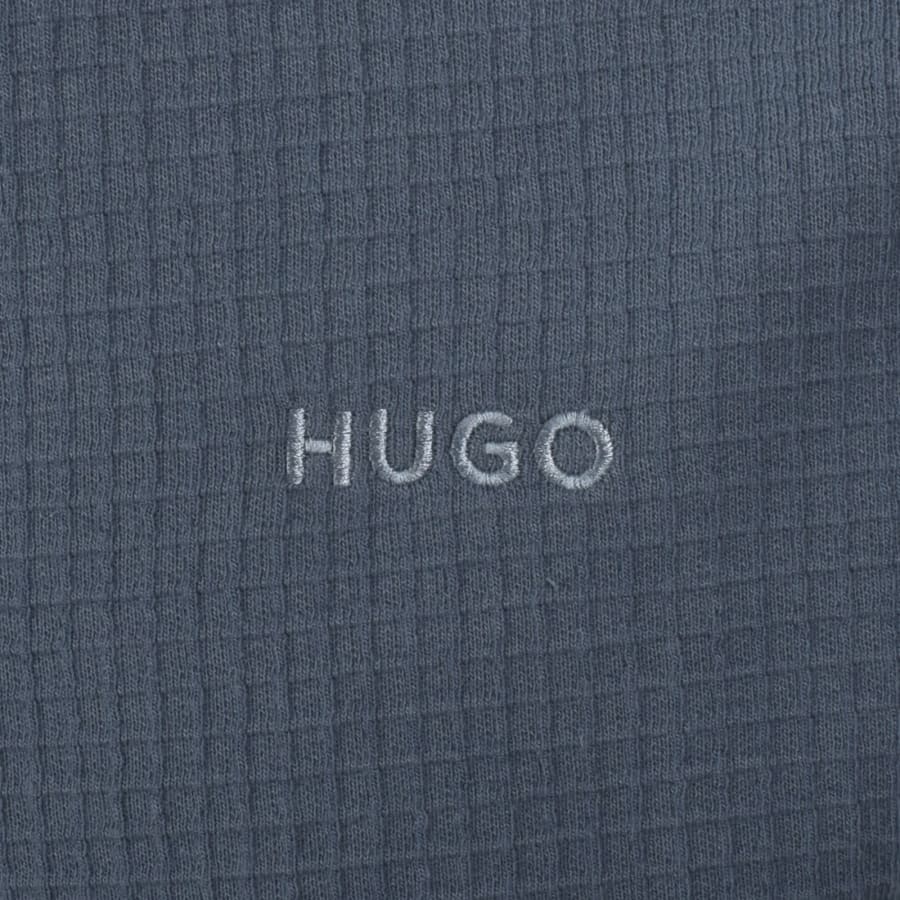 Image number 3 for HUGO Austin Waffle T Shirt Blue