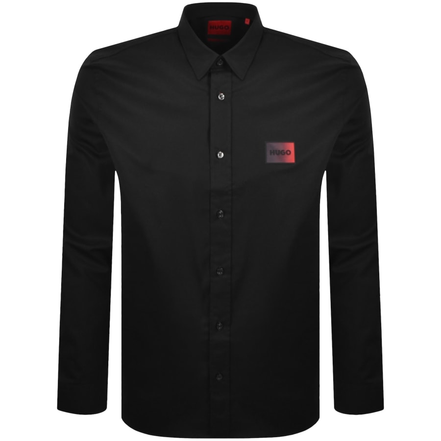 Image number 1 for HUGO Long Sleeved Emero Shirt Black