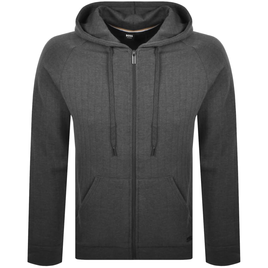 Image number 1 for BOSS Full Zip Heritage Hoodie Medium Grey