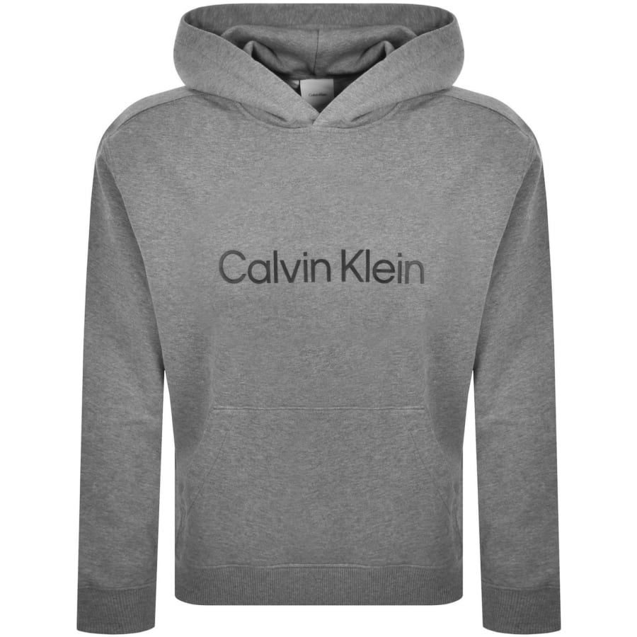Image number 1 for Calvin Klein Logo Hoodie Grey