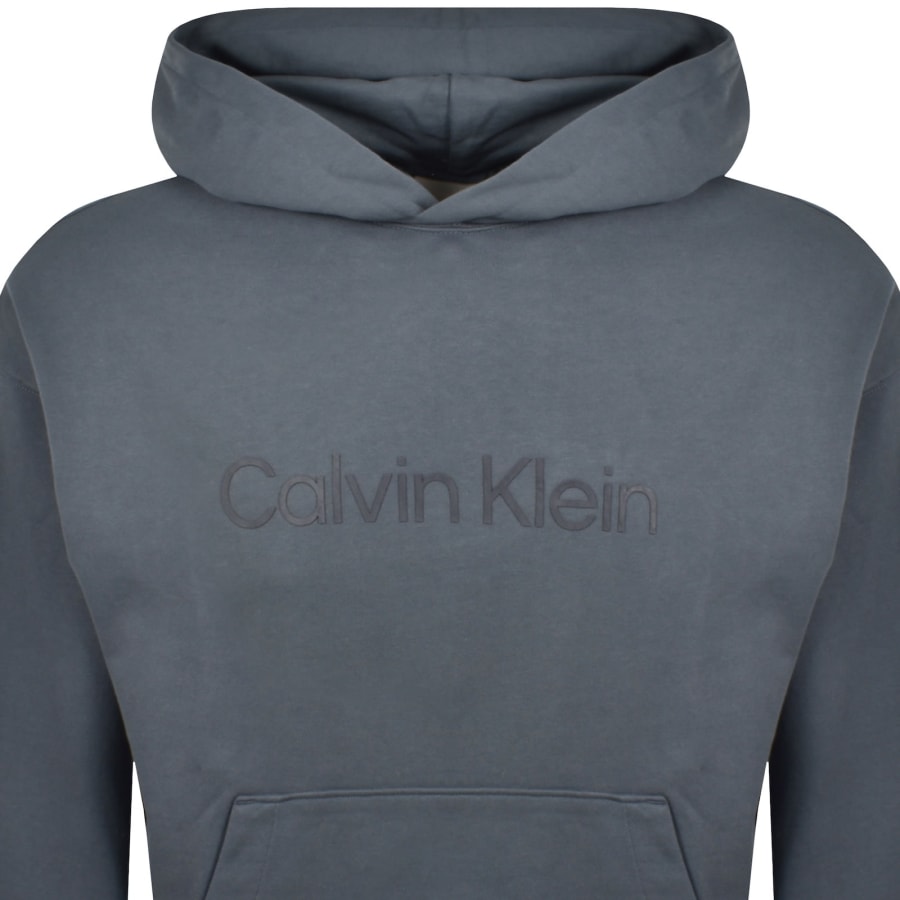 Image number 2 for Calvin Klein Logo Hoodie Anchor Blue