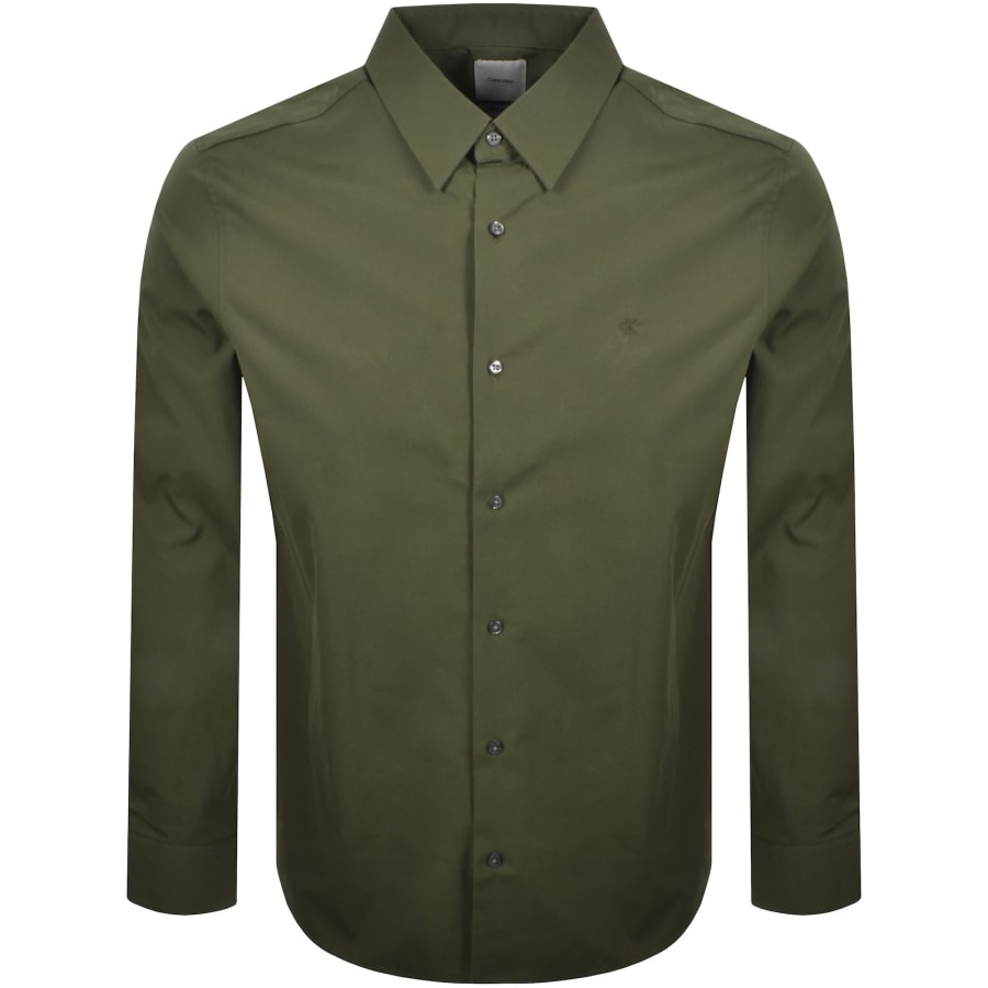 Image number 1 for Calvin Klein Slim Fit Solid Shirt Green
