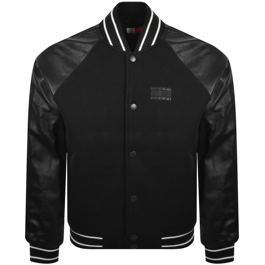 Image number 2 for Tommy Jeans Flag Varsity Jacket Black