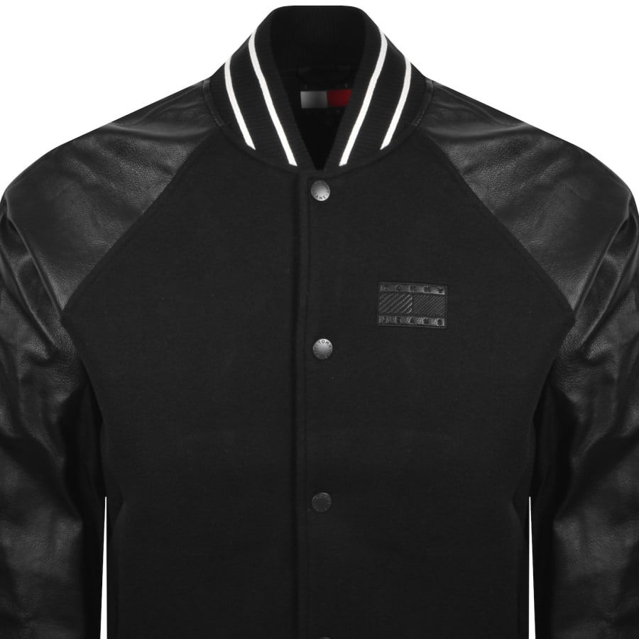 Image number 3 for Tommy Jeans Flag Varsity Jacket Black