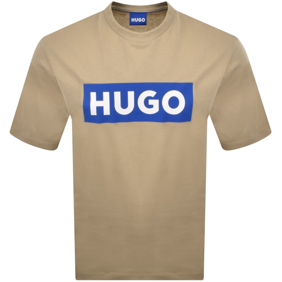 Image number 1 for HUGO Blue Nico Crew Neck T Shirt Beige