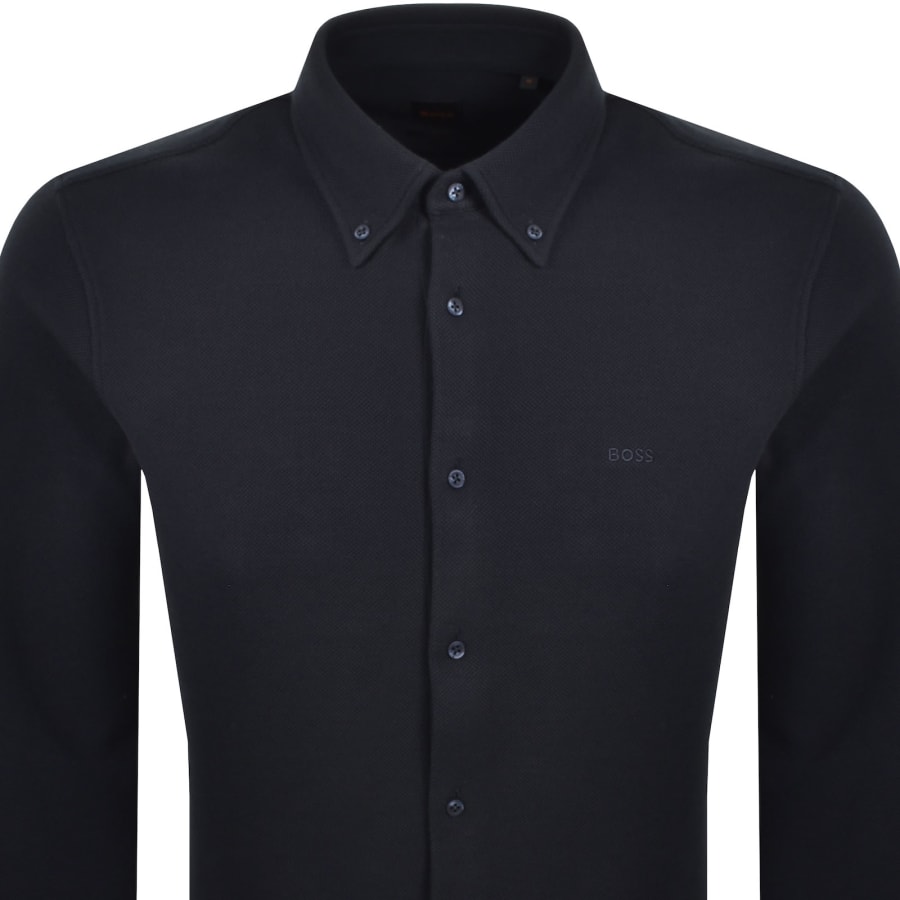 Image number 2 for BOSS Jersey Slim Fit Shirt Navy