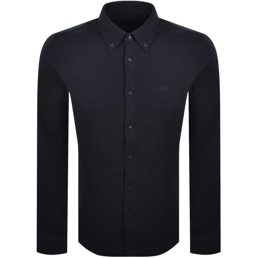 Image number 1 for BOSS Jersey Slim Fit Shirt Navy