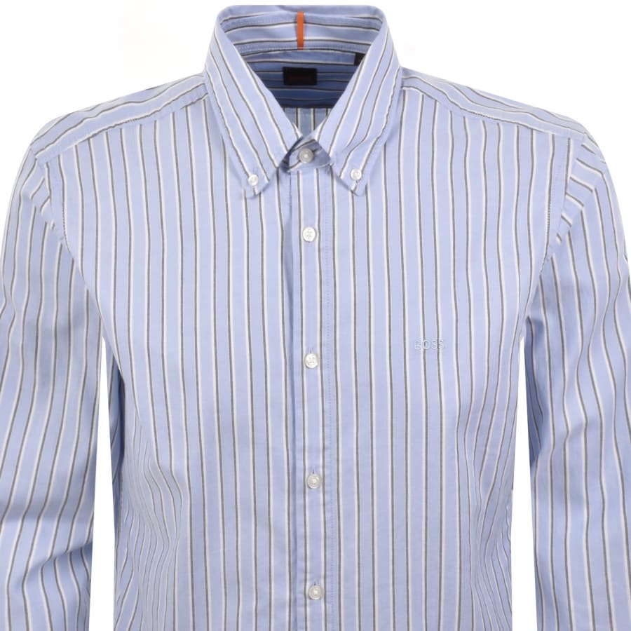 Image number 2 for BOSS Ricoplus Long Sleeved Shirt Blue