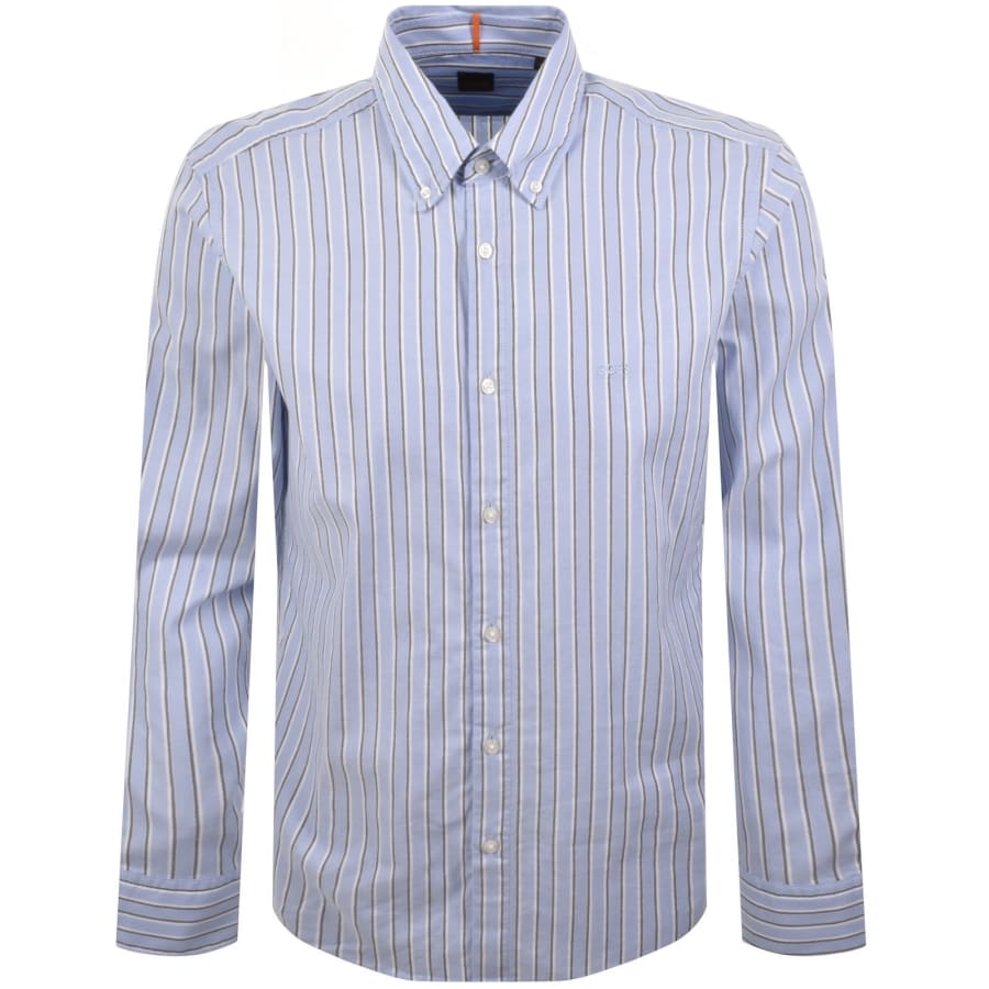 Image number 1 for BOSS Ricoplus Long Sleeved Shirt Blue