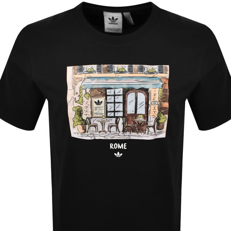 Image number 2 for adidas Originals Paint Rome T Shirt Black