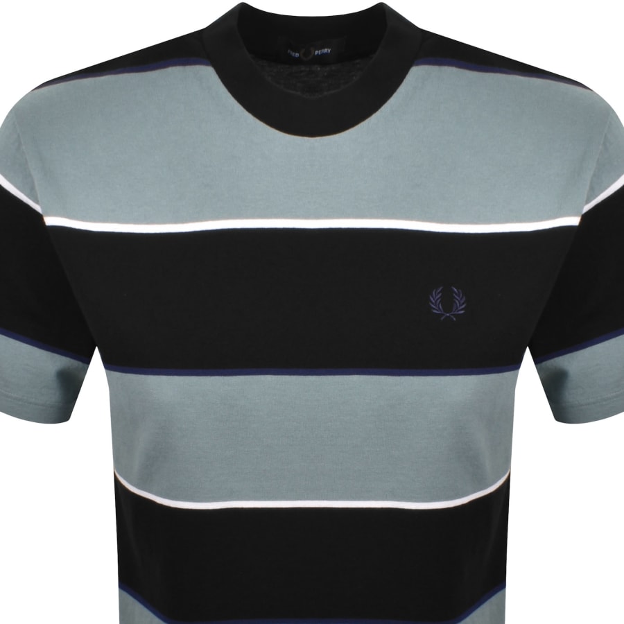Image number 2 for Fred Perry Striped Relaxed Fit T Shirt Blue